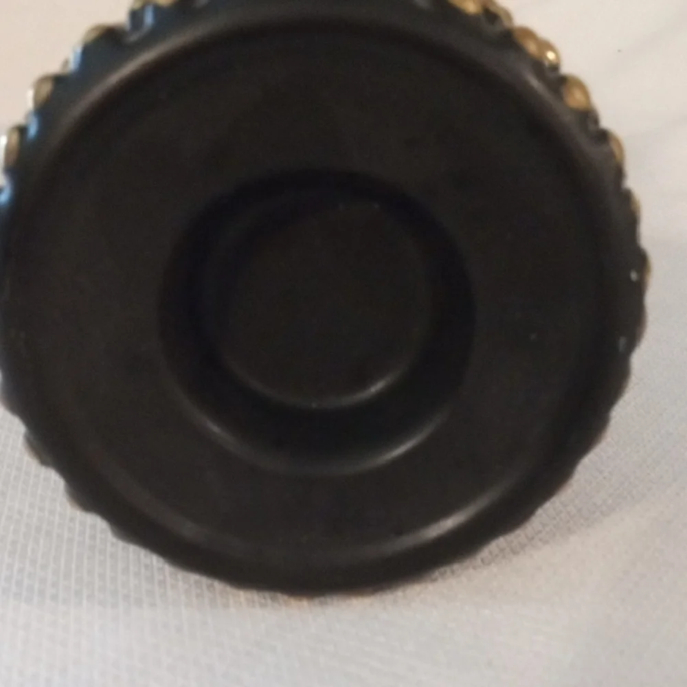 Chic Studded Black Candle Holder